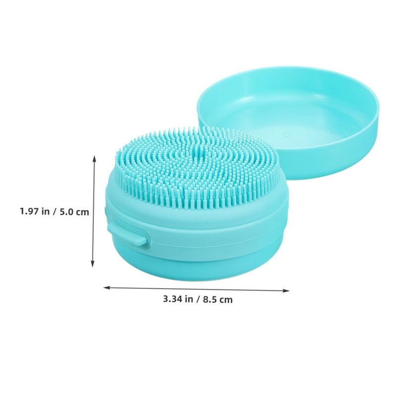 Silicone Hair Massager And Bath Scrubber 2pcs Soft Bristle Scalp Shampoo Brush Sky Blue - Image 3