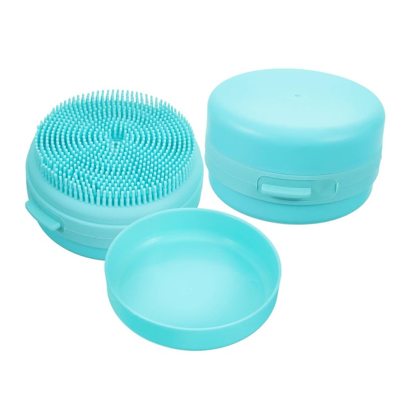 Silicone Hair Massager And Bath Scrubber 2pcs Soft Bristle Scalp Shampoo Brush Sky Blue - Image 2
