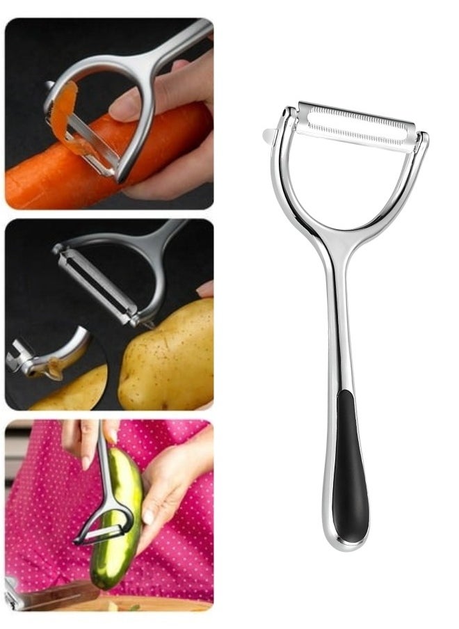 FALMER "Stainless Steel Vegetable Peeler with Serrated Blade | Multi-Function Fruit & Vegetable Peeler for Smooth & Efficient Peeling"  - Image 1