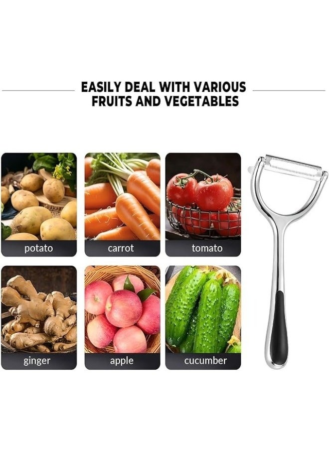 FALMER "Stainless Steel Vegetable Peeler with Serrated Blade | Multi-Function Fruit & Vegetable Peeler for Smooth & Efficient Peeling"  - Image 2