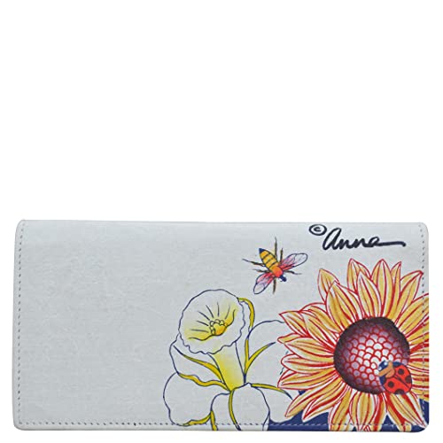 Anna by Anuschka Womens HandPainted Genuine Leather Checkbook Cover Floral Melody - Image 3