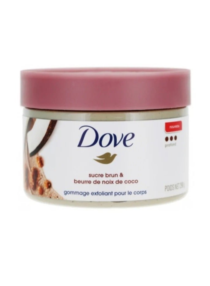 Dove Deep Cleansing Body Scrub Brown Sugar & Coconut Butter 298g - Bellacare