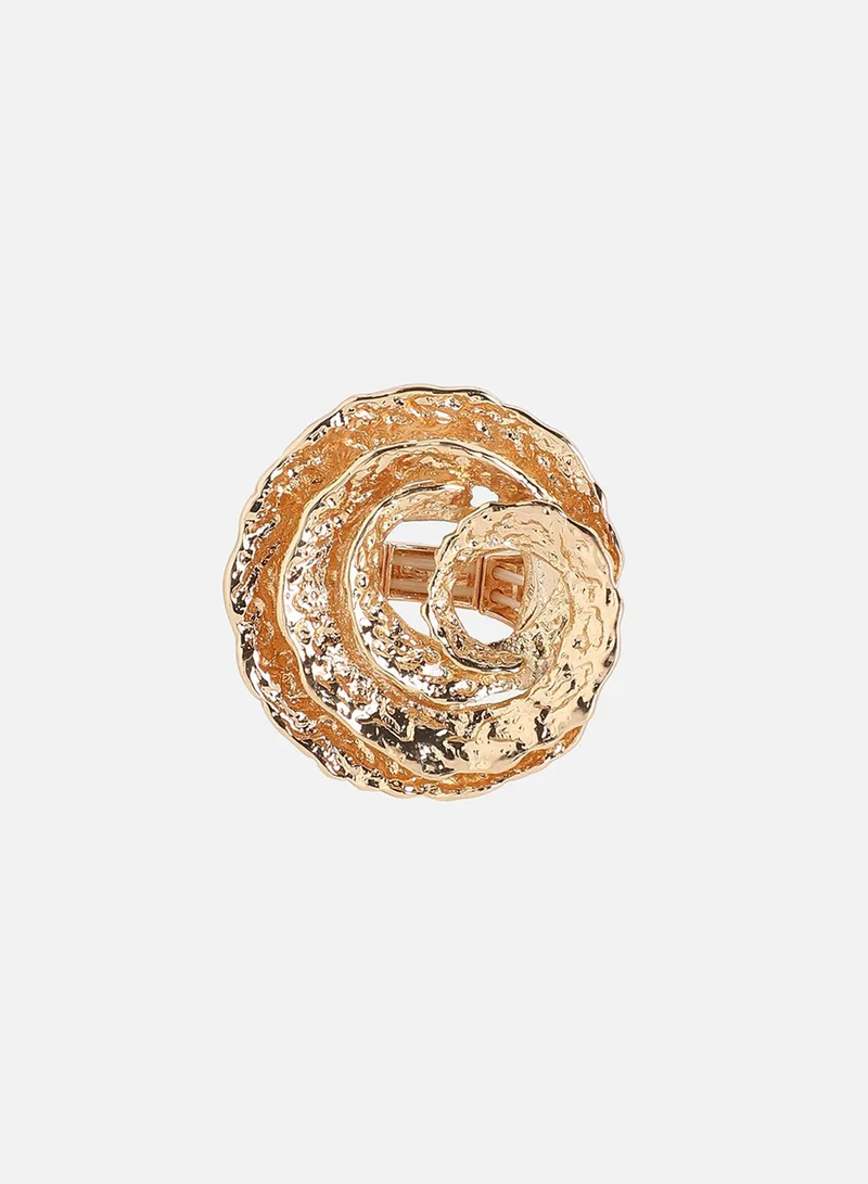 SOHI Dented Swirl Statement Artificial Ring Jewellery