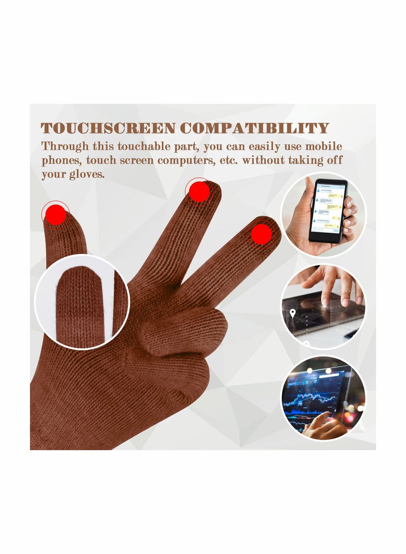 KASTWAVE Women Touch Screen Gloves - Winter Warm Gloves Touchscreen Mittens Thermal Fleece Lined Knitted Gloves for Outdoor - Image 3
