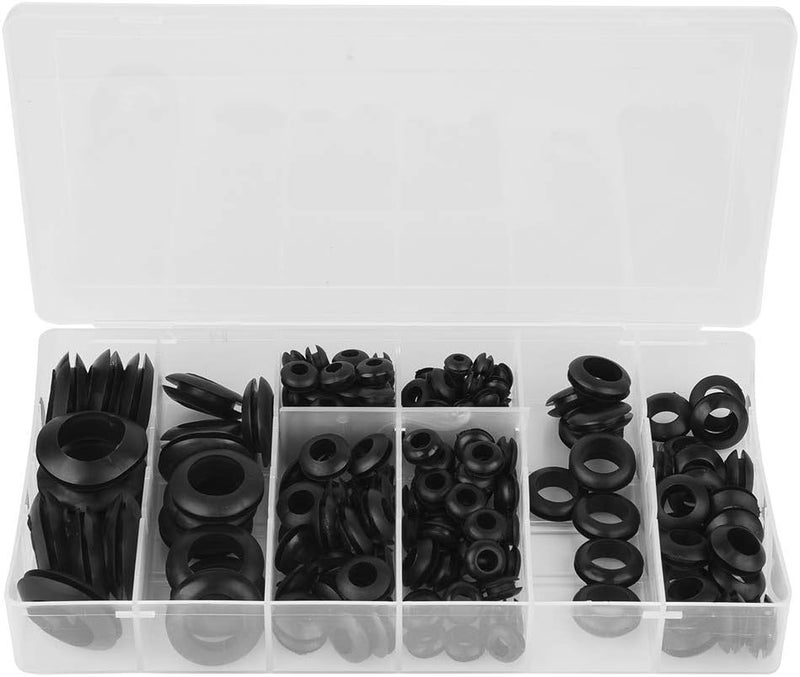 200Pcs Black 3/161/81/45/163/81/25/83/4 Rubber Grommet Sealing Set Grom Set 200 Circular 20X11X3 - Image 4