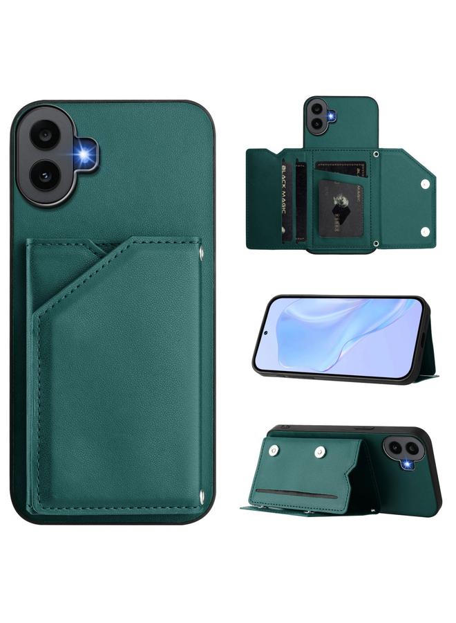 اس-توب جراب لهاتف Case For Nothing CMF Phone 1 Skin Feel مع أربع فتحات للبطاقات وحزام معصم - Image 1