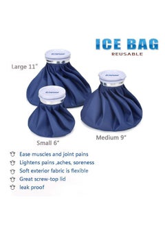 elitehood elitehood Ice Cold Pack Reusable Ice Bags Hot Water Bag for Injuries, Hot & Cold Therapy and Pain Relief with Elastic Breathable Support Wrap, 4-Pack, 3 Sizes (6"/9"/11"), (for Hot Therapy is 50-60℃)  - Image 3