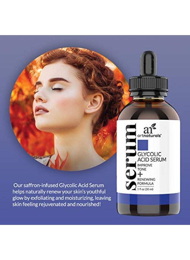 artnaturals Glycolic Serum - Face Serum - Vitamin C And Aloe Vera - Exfoliates And Minimizes Pores, Reduce Acne, Breakouts, And Appearance Of Aging And Scars -1 Oz.  - Image 2
