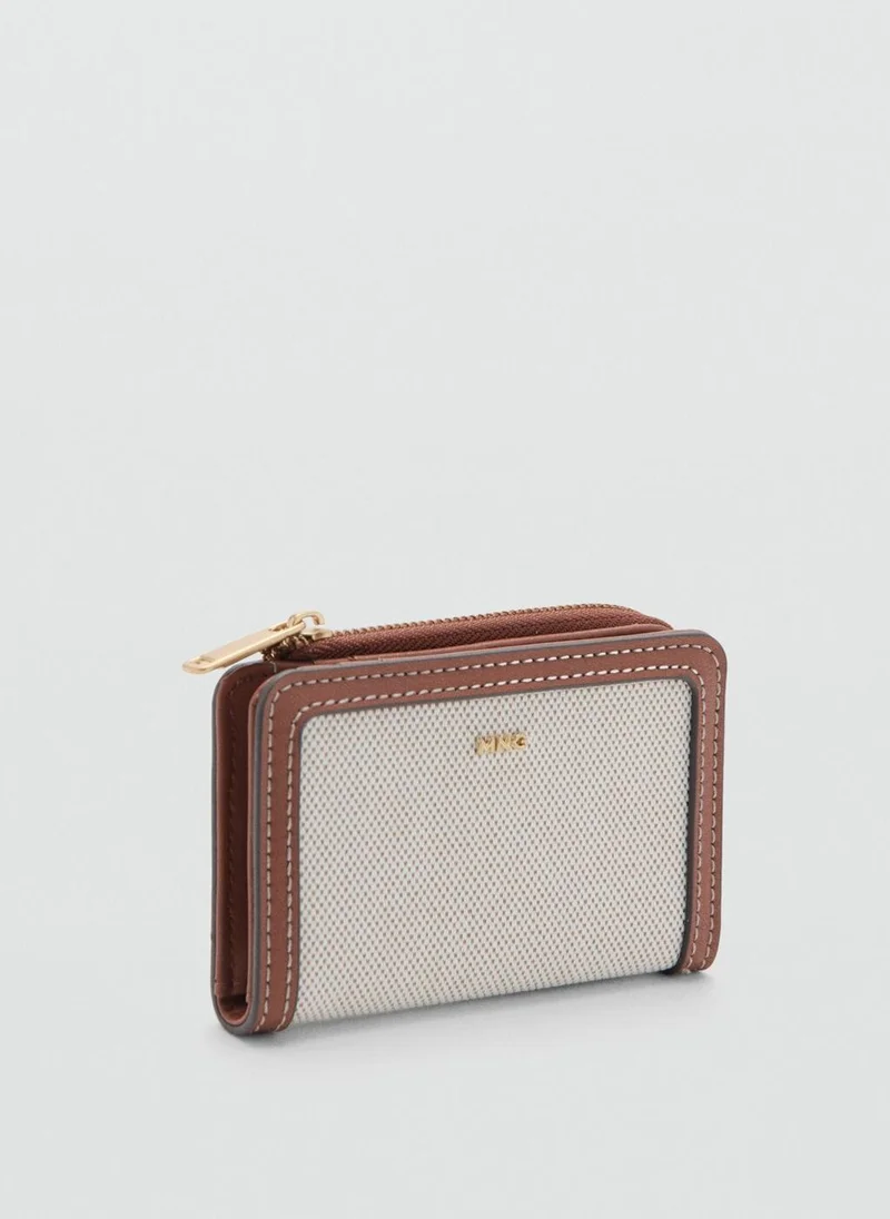 مانجو Small canvas wallet with logo