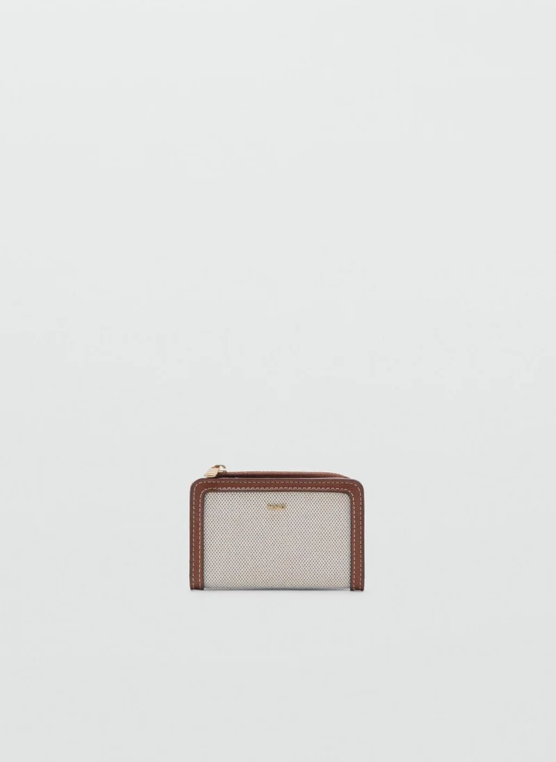 مانجو Small canvas wallet with logo