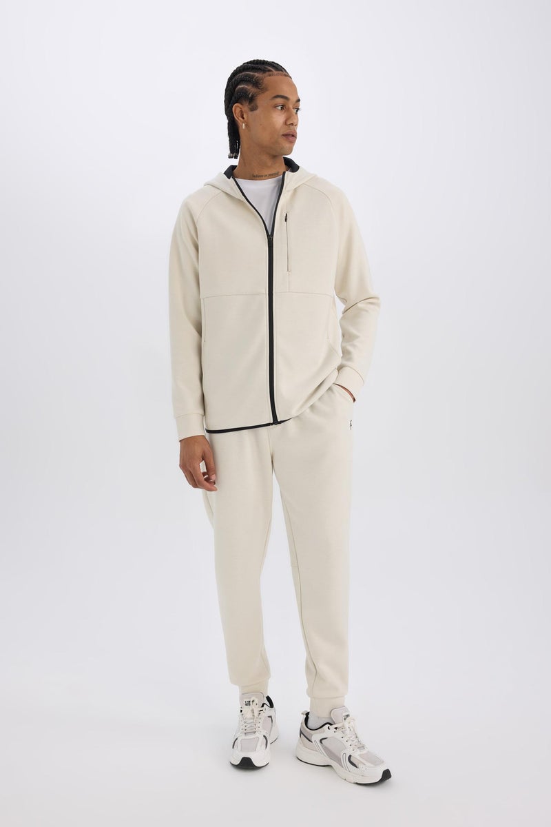 DeFacto Beige Man DeFactoFit Slim Fit Standard Leg Scuba Fabric Joggers Casual - Image 2