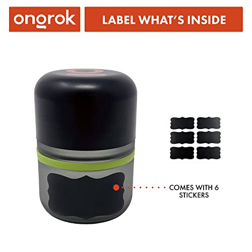 ONGROK Glass Storage Jar, 80ml, 6 Pack, UV Herb/Spice Jar with Child Resistant Lid, Color-Coded Glass Containers Air Proof to Preserve Smell and Aroma, Perfect Size to Store in a Drawer or Cupboard - Image 3