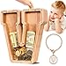 SummiDate Wooden Letter Piggy Bank for Kids Piggy Bank for Boys Girls Toddler Alphabet V Money Bank Personalized Initial Wood Coin Bank Birthday for Kids V - Image 2