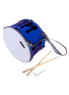 Wooden Snare Marching Drum Tabla Trombeta Band Percussion Instrument with 40cm Plastic Drumheads + Wooden Drumsticks & Tuning Key for Band Scouts School Parade Match