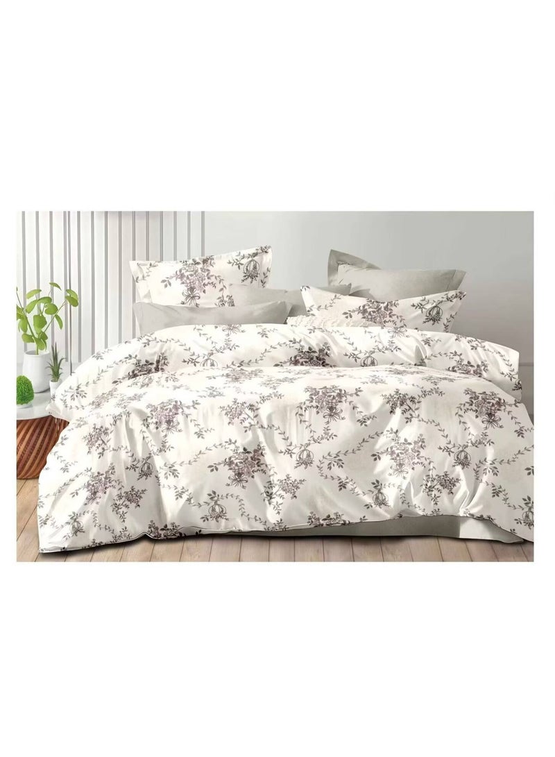 Soft Cotton King Size Cotton Duvet Cover Set Floral Style Bedding 6pcs set s Solid Color Bedspread Bed Sheet Pillow Cases
