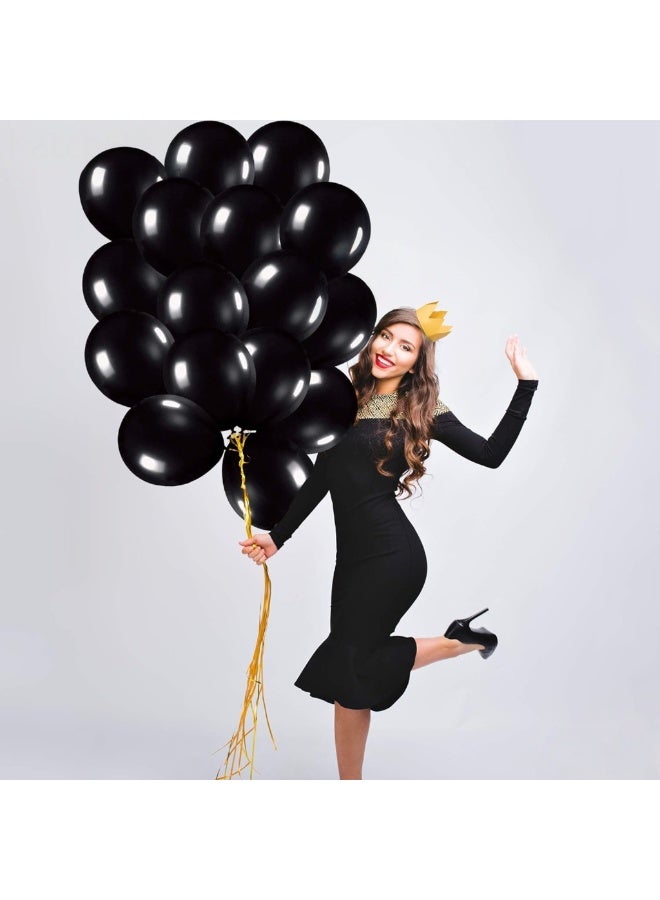 Black Latex Balloons Kit for Birthday Party - Pack of 30, 12 Inch | Black Metallic Balloons for Graduation Party Decorations | Shiny Black Balloons for Wedding Decorations, Bridal and Baby Shower - Image 5