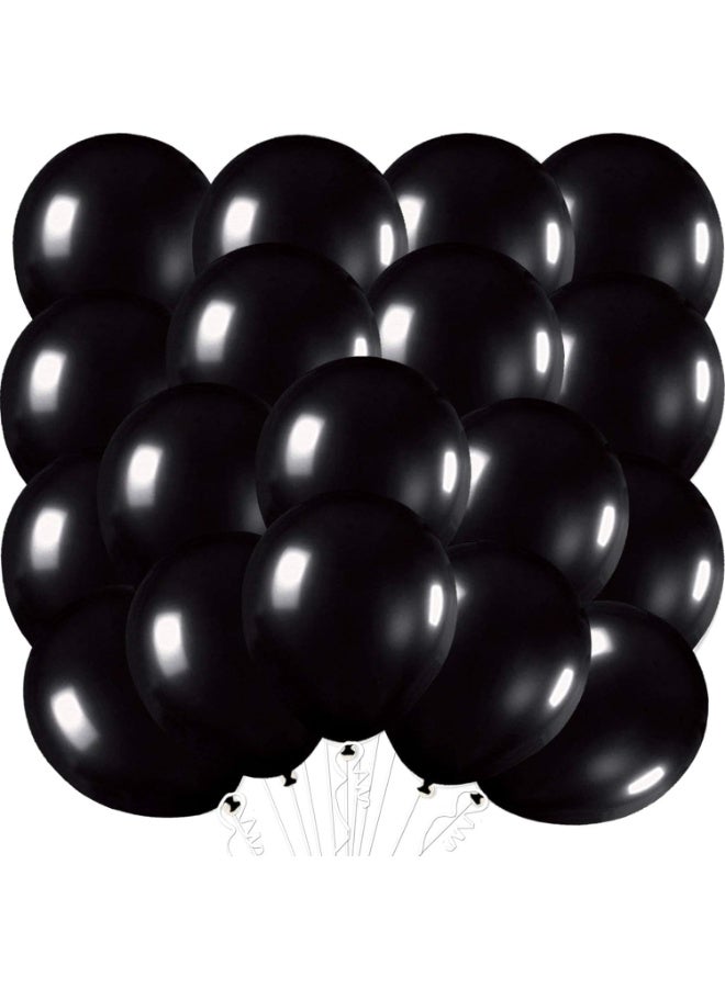 Black Latex Balloons Kit for Birthday Party - Pack of 30, 12 Inch | Black Metallic Balloons for Graduation Party Decorations | Shiny Black Balloons for Wedding Decorations, Bridal and Baby Shower - Image 1