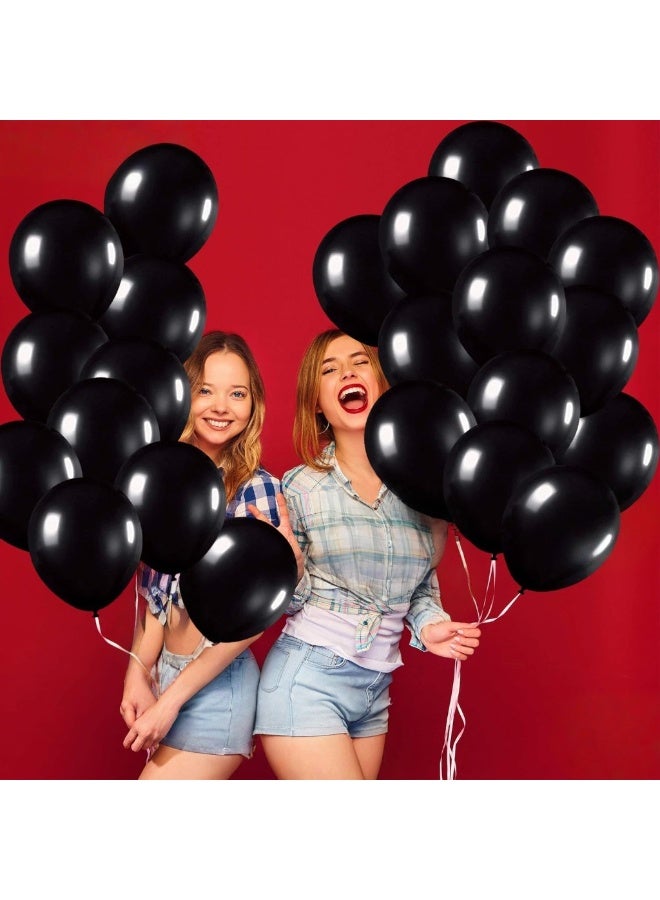 Black Latex Balloons Kit for Birthday Party - Pack of 30, 12 Inch | Black Metallic Balloons for Graduation Party Decorations | Shiny Black Balloons for Wedding Decorations, Bridal and Baby Shower - Image 4