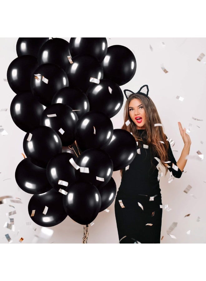 Black Latex Balloons Kit for Birthday Party - Pack of 30, 12 Inch | Black Metallic Balloons for Graduation Party Decorations | Shiny Black Balloons for Wedding Decorations, Bridal and Baby Shower - Image 3