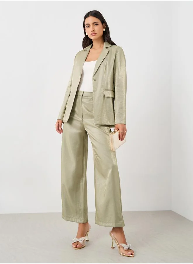 Styli Styli Solid Regular Fit Single Breasted Blazer