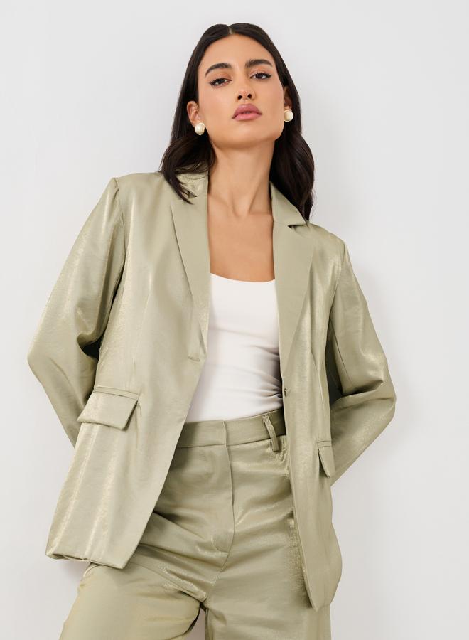 ستايلي بليزر ستايلي بقصة منتظمة وفتحة واحدة - Image 1