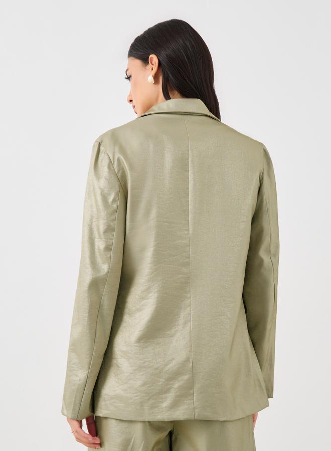 ستايلي بليزر ستايلي بقصة منتظمة وفتحة واحدة - Image 5