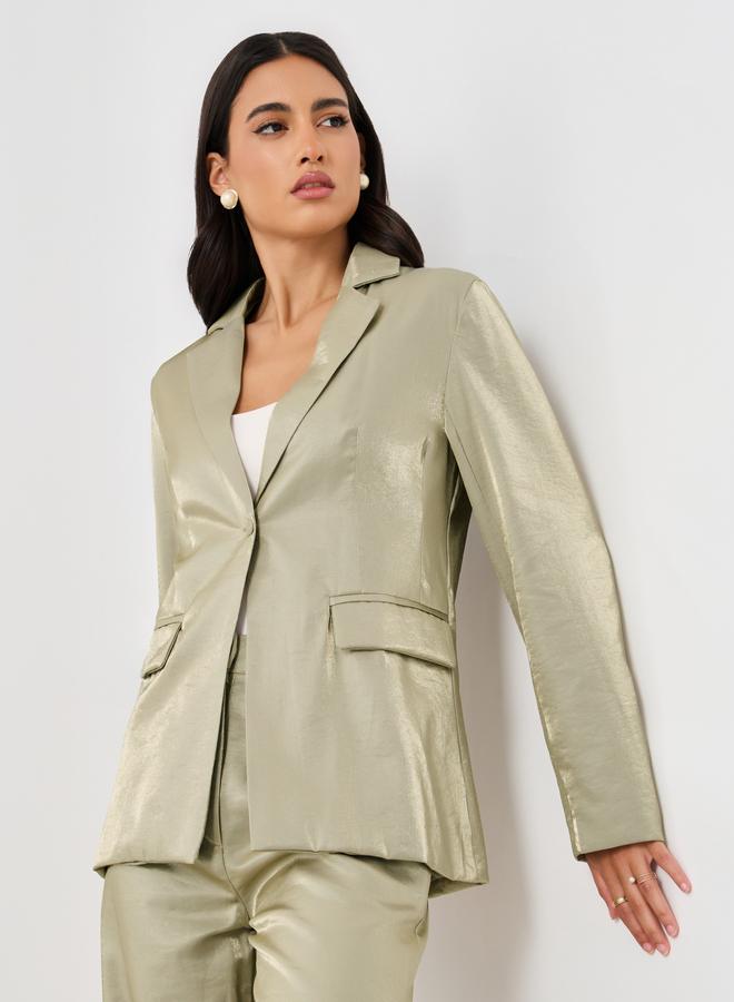 ستايلي بليزر ستايلي بقصة منتظمة وفتحة واحدة - Image 3