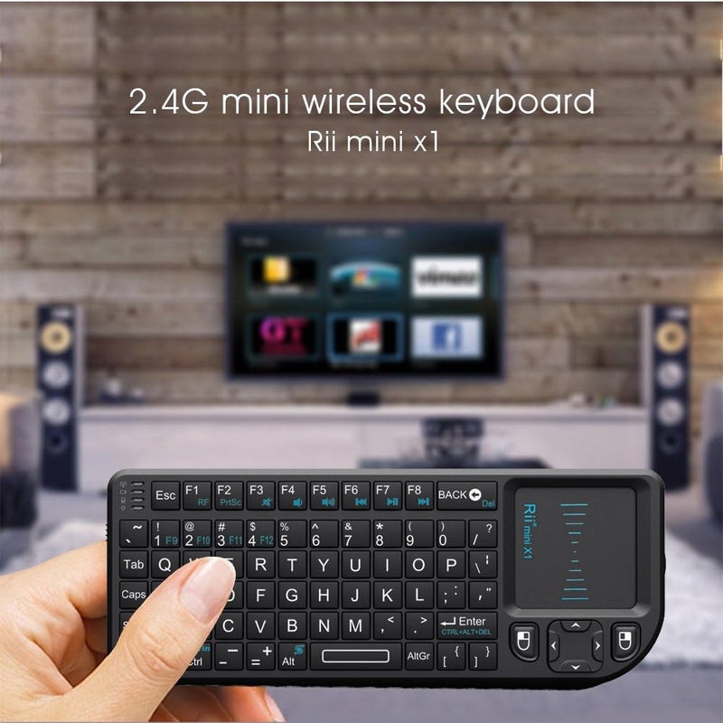 RII 2.4G Mini Wireless Keyboard with Touchpad Mouse,Lightweight Portable Controller with USB Receiver Remote Control for Windows/ Mac/ Android/ PC/Tablets/ TV/Xbox/ PS3. X1-Black . - Image 5