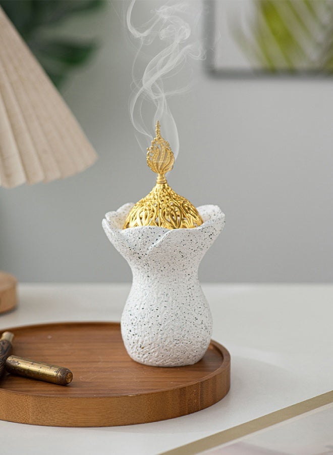 Resin Aroma Diffuser Handheld Incense Burner – Modern Cone Incense Sandalwood Holder Home Decor Gift - Image 1