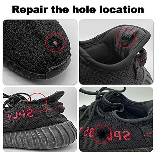Hadwoer Sneaker Hole Repair Up Patches, Shoe Toe/Heel Hole Wear Prevention Insert Quick Patch Kit (Black-One Big and one Small 2 Pairs)… - Image 3