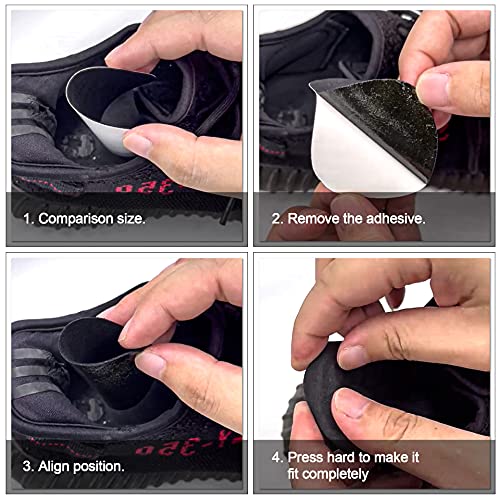 Hadwoer Sneaker Hole Repair Up Patches, Shoe Toe/Heel Hole Wear Prevention Insert Quick Patch Kit (Black-One Big and one Small 2 Pairs)… - Image 4