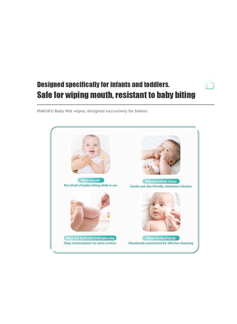 Makuku Baby Water Wipes | Unscented and Hypoallergenic | 60 Wet Wipes - Image 3