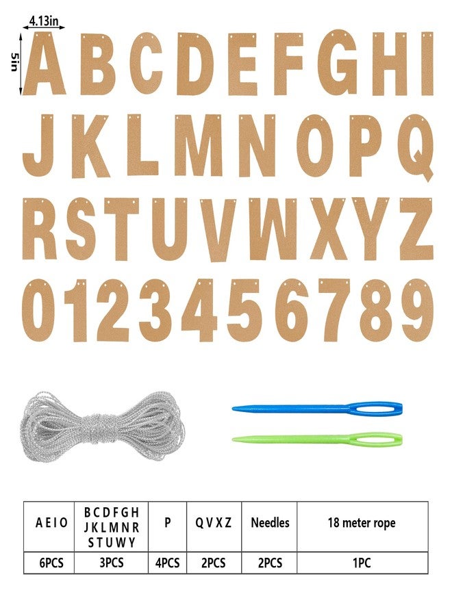 mifengda DIY Banner Kit with Letters Glitter Letters Champagne Customizable Birthday Graduation Banner Custom Party Hanging Banner for Graduation Wedding Party Baby Shower Decoration(Champagne) - Image 2