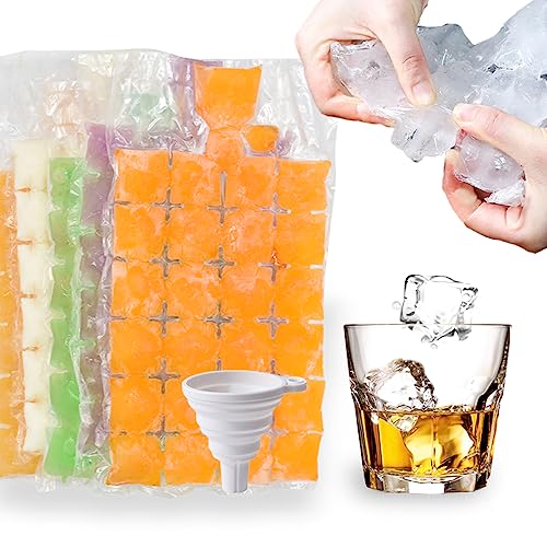 NACOLUS Disposable Ice Cube Trays for Freezer Ball Ice Cube Mold Ice Maker Bags with Silicone Funnel BPA-Free 50 PCS - Image 1