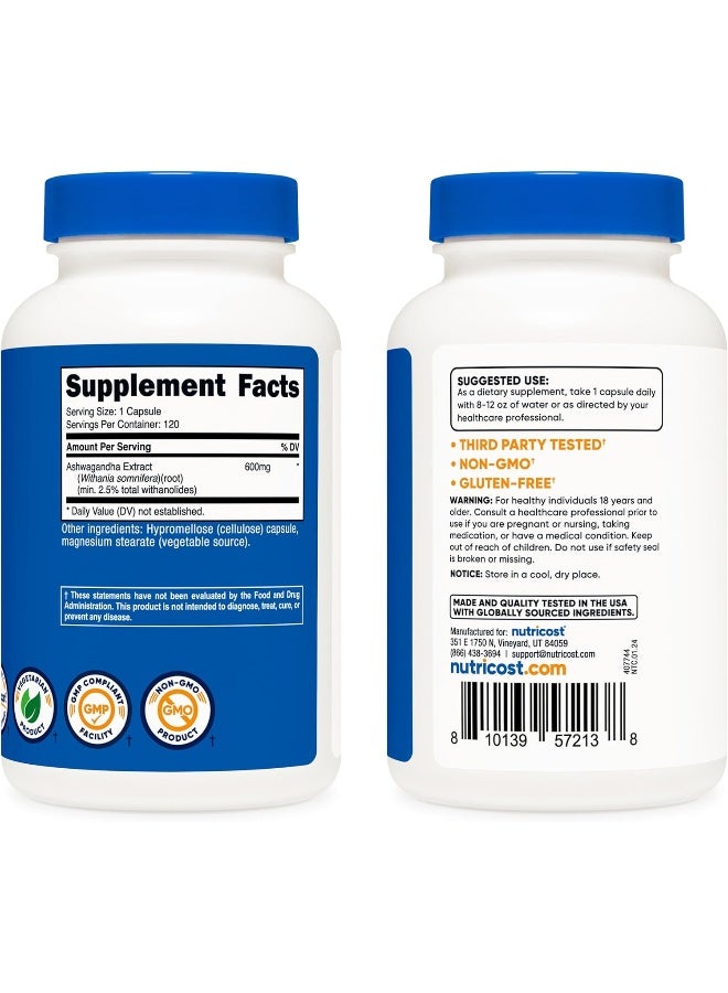 مستخلص جذور الأشواغاندا 600 ملغ، 120 كبسولة - Image 4