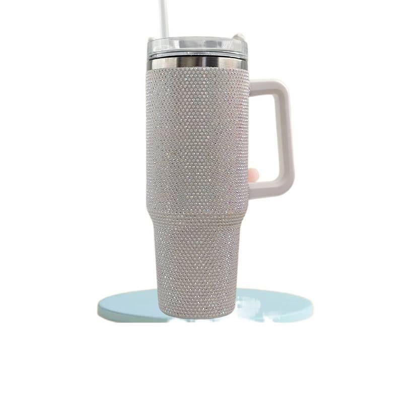 1200 ml Stainless Steel Coffee Mug Straw Lid with Cup Holder Friendly in and Double Wall - Image 1