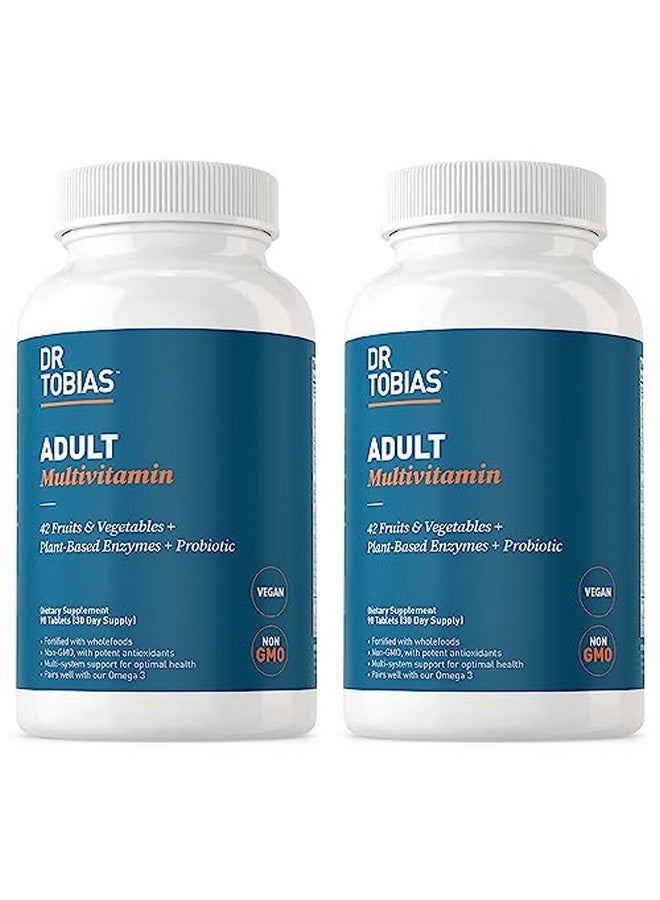 Dr. Tobias Adult Multivitamin For Women & Men Energy & Immune Support From 42 Fruits & Vegetables Plus Probiotics Comprehensive Daily Multivitamins For Men & Women Non Gmo 180 Tablets 60 Servings - Image 1