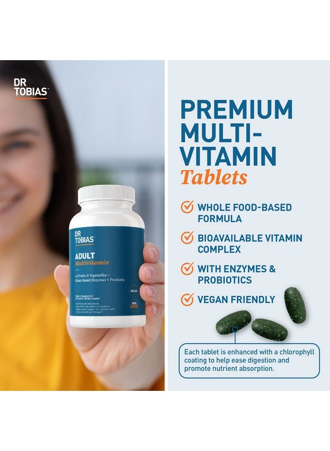Dr. Tobias Adult Multivitamin For Women & Men Energy & Immune Support From 42 Fruits & Vegetables Plus Probiotics Comprehensive Daily Multivitamins For Men & Women Non Gmo 180 Tablets 60 Servings - Image 5