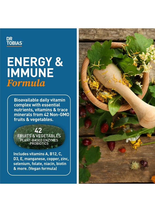 Dr. Tobias Adult Multivitamin For Women & Men Energy & Immune Support From 42 Fruits & Vegetables Plus Probiotics Comprehensive Daily Multivitamins For Men & Women Non Gmo 180 Tablets 60 Servings - Image 3