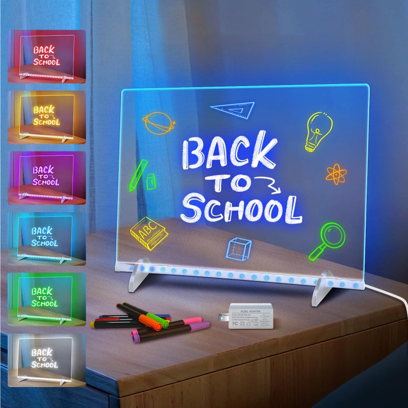 Timisigns LED Acrylic Dry Erase Board for Home Office - Image 1