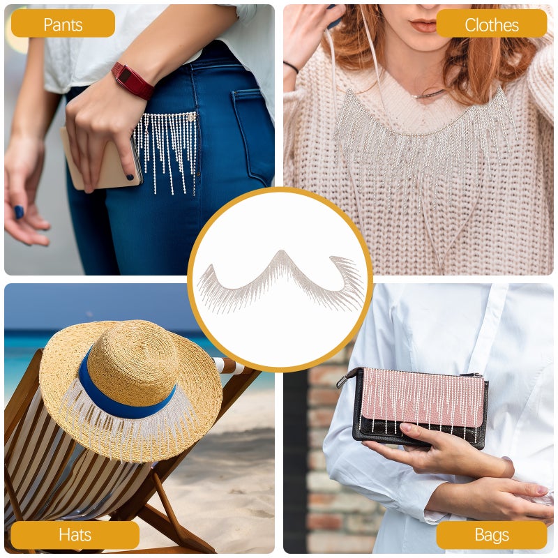 👕 سلسلة شرابة حافة بأحجار الراين لتزيين الملابس والأشغال اليدوية بتصميم متين - Image 3