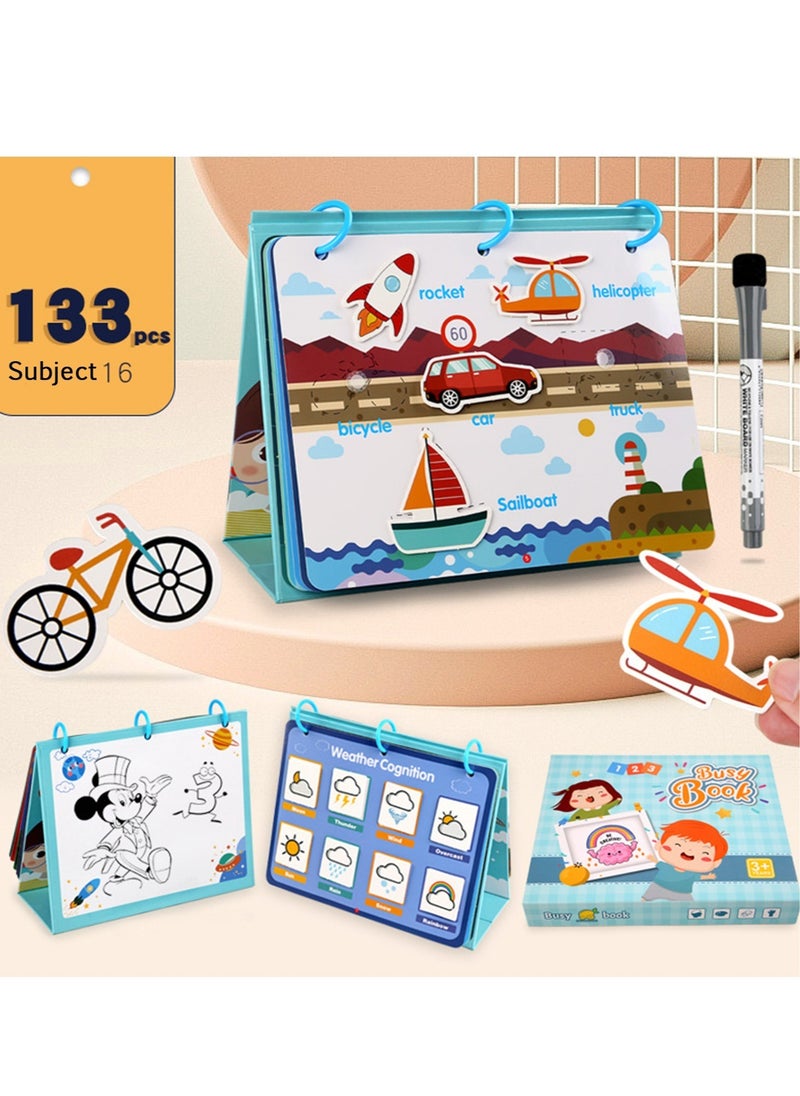 Arabest - Montessori Busy Book for Kids Preschool Learning Activities Latest 16 Themed - Workbooks Activity Binders Travel Toys for Toddlers Ages 3+ - Image 1