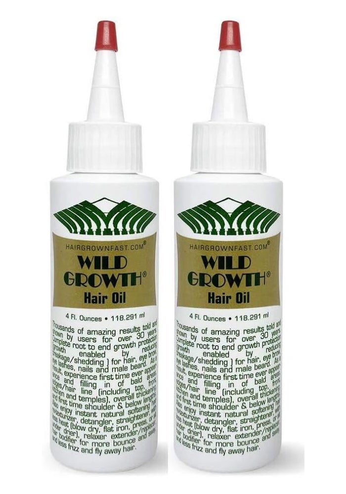 WILD GROWTH Hair Oil - 2 Bottles (4 Fl. Oz Each) for Hair Growth and Strengthening - Image 1