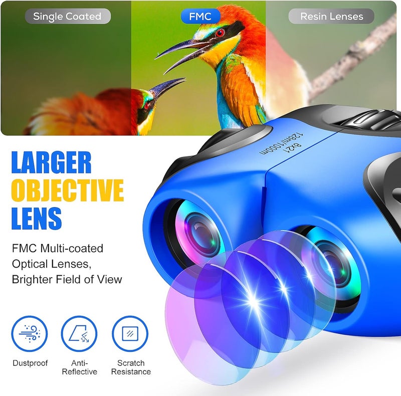 LET'SGO LET'S GO! Binocular for Kids, Compact High Resolution Shockproof Binoculars - Image 4