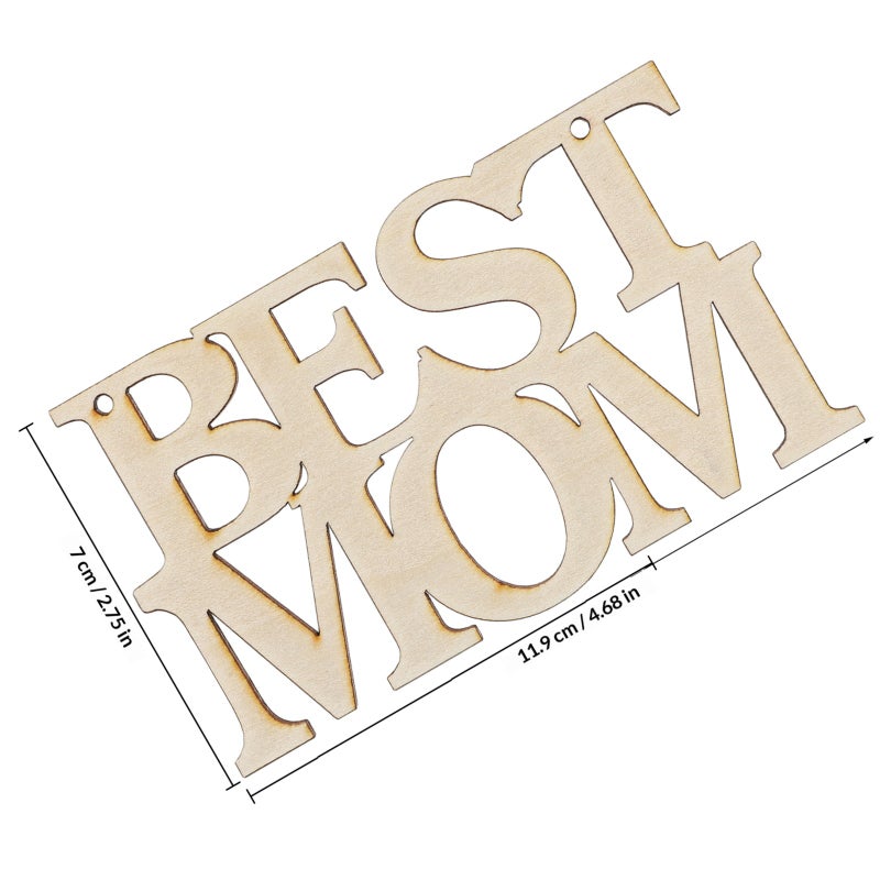 10pcs Wood Mom Signs Mother'S Day Diy Hanging Ornaments Decorative Mom Cutouts Hanging Signs Kids Unfinished Wood Crafts For Mom - Image 2