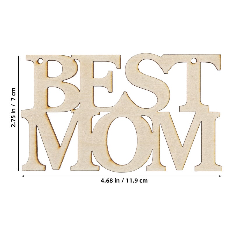 10pcs Wood Mom Signs Mother'S Day Diy Hanging Ornaments Decorative Mom Cutouts Hanging Signs Kids Unfinished Wood Crafts For Mom - Image 3
