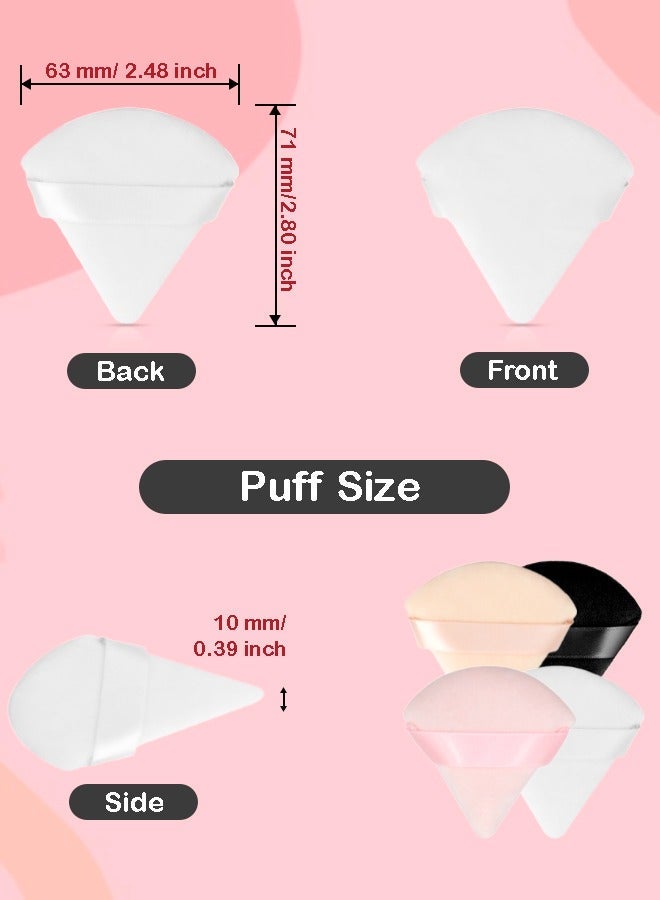 Kanza 6 Pcs Triangle Powder Puff Set Pure Cotton Makeup Sponge Set Velour Powder Puff Soft Powder Puff for Face and Body Powder Cosmetic Foundation Sponge for Undereye Setting Face Makeup Puff - Image 5