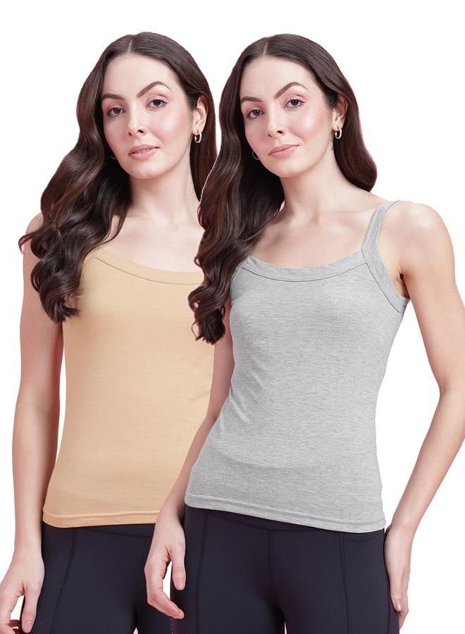 Leading Lady Pack of 2 - Solid Non Padded Cotton Camisole - Image 1