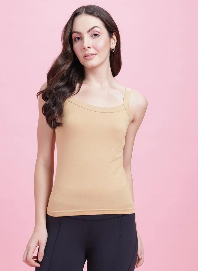 ليدينغ ليدي قميص كاميسول قطني سادة بدون حشوة - عبوة من قطعتين للسيدات