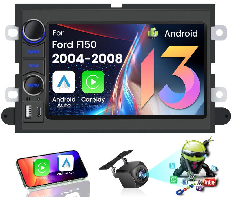 Fortdows 5G WiFi Upgrade Car Radio for Ford F150 20042008 7 HD Touchscreen Stereo Head Unit Replacement Wireless Carplay Android Backup Camera Bluetooth FM RDS SWC - Image 2